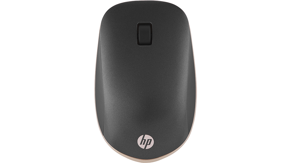 Myš HP 410 Slim 4M0X5AA Ash Silver na bílém pozadí zachycující elegantní design a stříbrné provedení