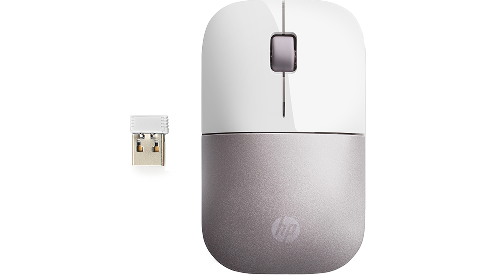 Bezdr&aacute;tov&aacute; my&scaron; HP Z3700 White/Pink na b&iacute;l&eacute;m pozad&iacute; zobrazuj&iacute;c&iacute; kompaktn&iacute; ergonomick&yacute; design