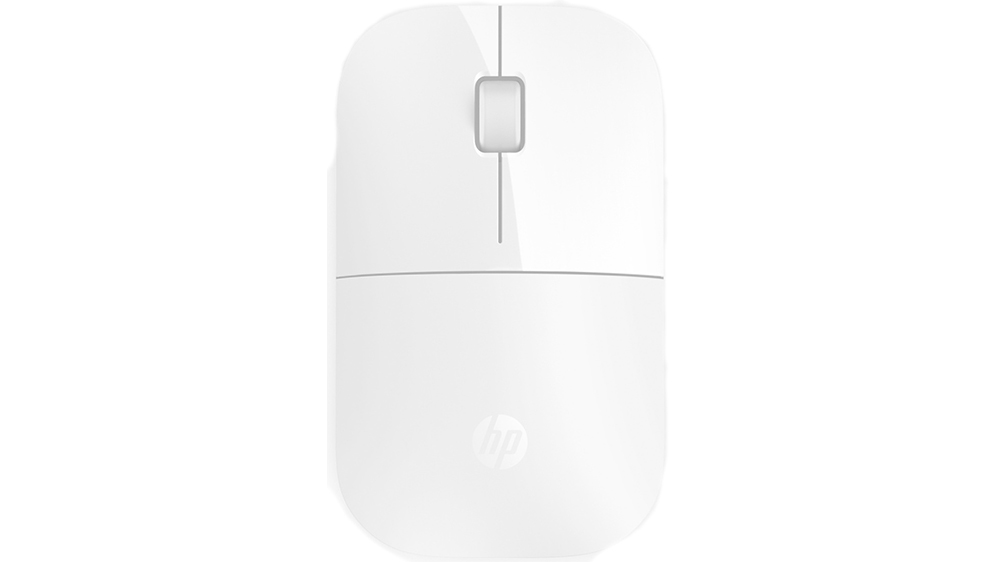 Myš HP Z3700 Blizzard White v bílém provedení na světlém pozadí zachycující elegantní a kompaktní design