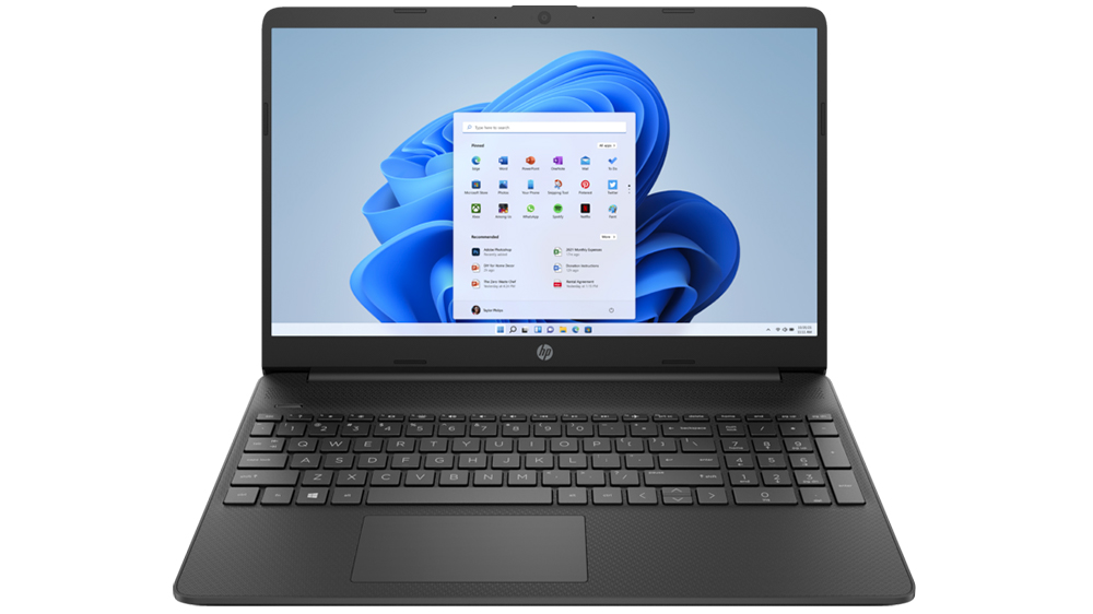 Přední pohled na otevřený notebook HP 15s-fq0750nc_02