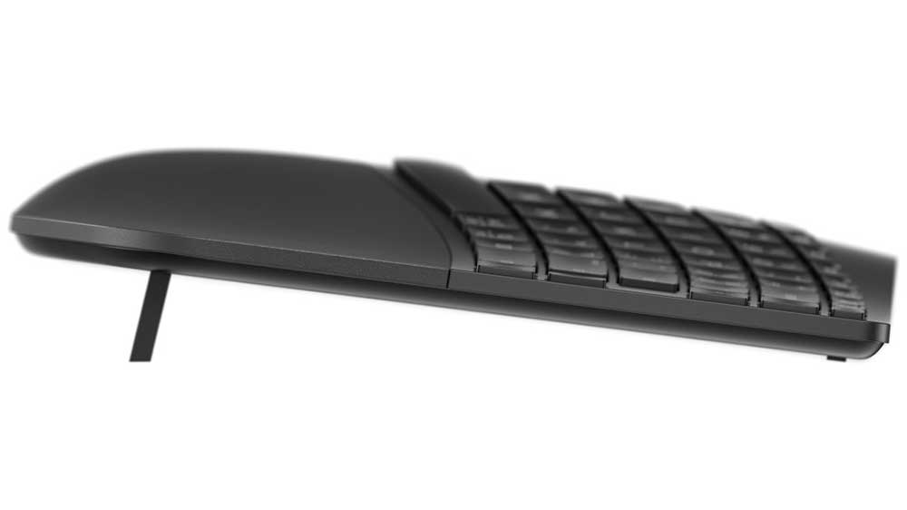 Pohled z boku na bezdrátovou klávesnici HP 960 Ergonomic_02