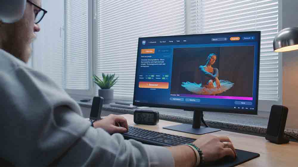 Muž zpracovává video na počítači_02