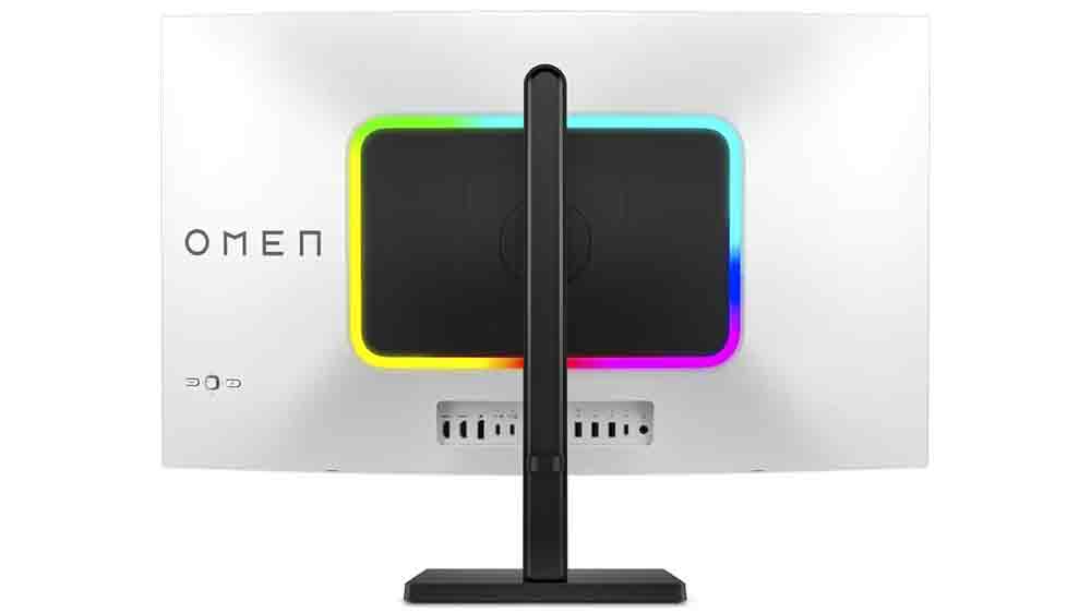 HP monitor RGB podsvietenie zadnej časti.