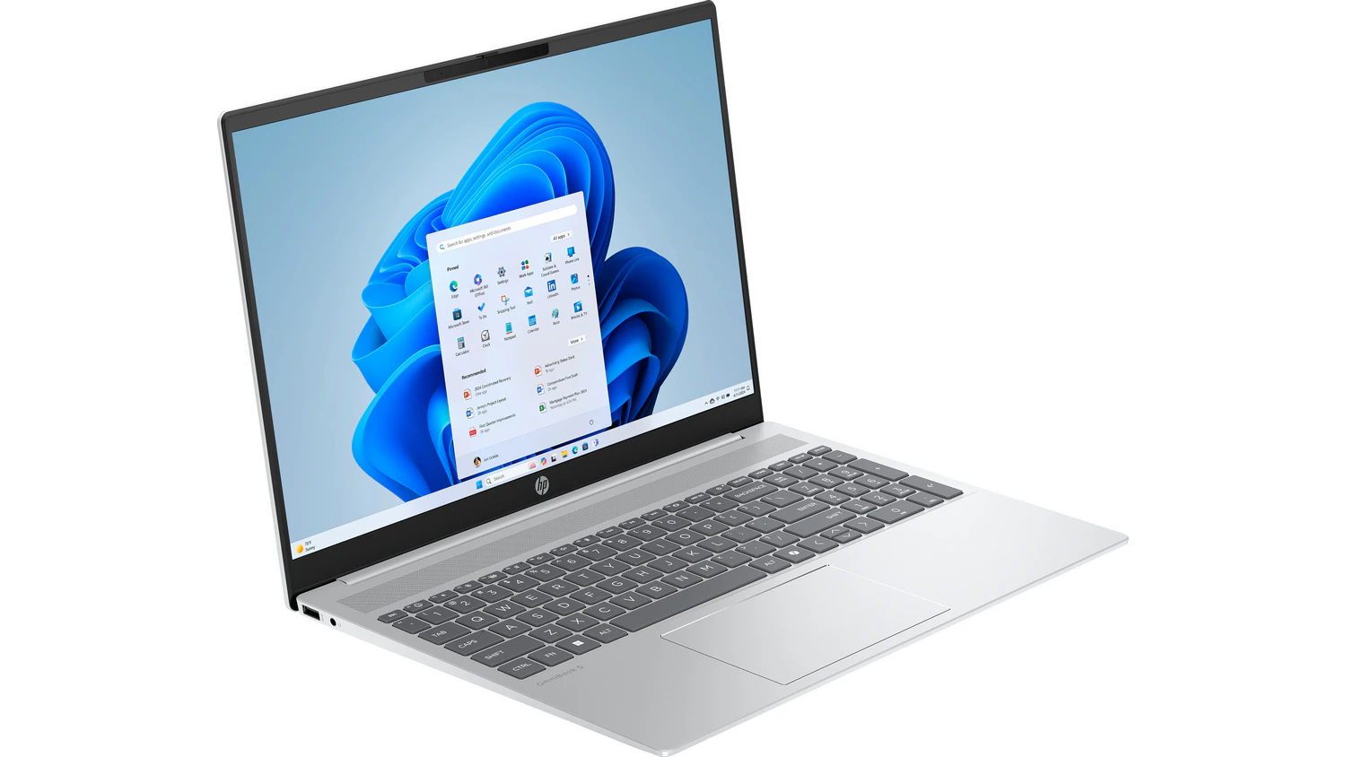 Notebook HP OMNIBOOK 5 16-af1004nc stříbrný (C09X4EA) pohled šikmo zepředu