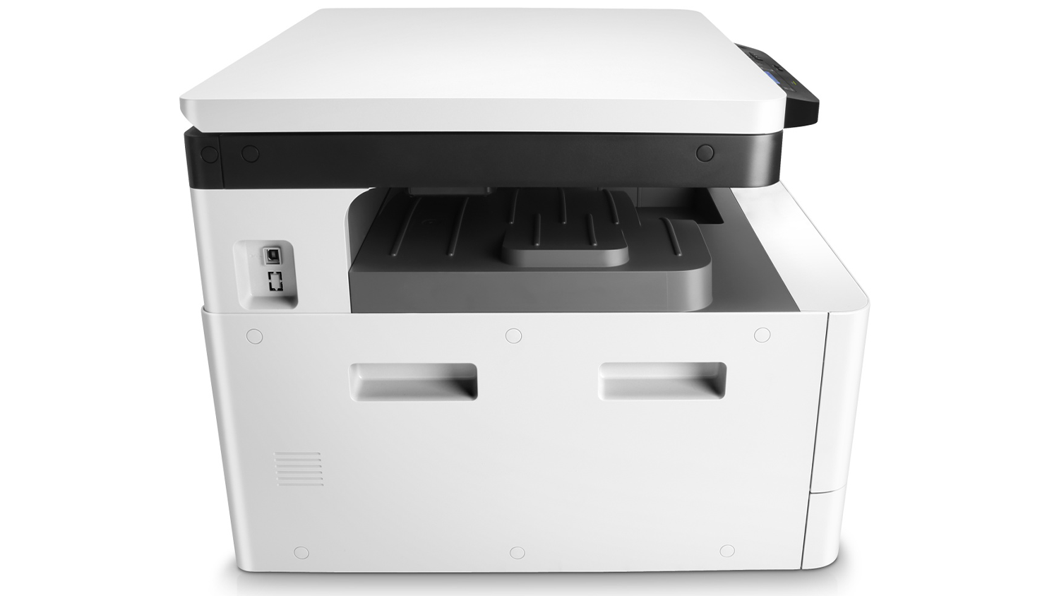 Laserová multifunkční tiskárna HP M442dn pohled ze strany