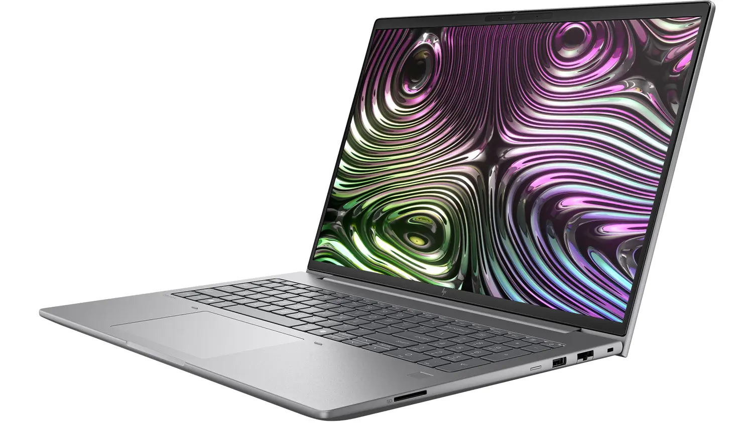 Pohled šikmo zepředu ze druhé strany na notebook HP ZBook X G1i 16