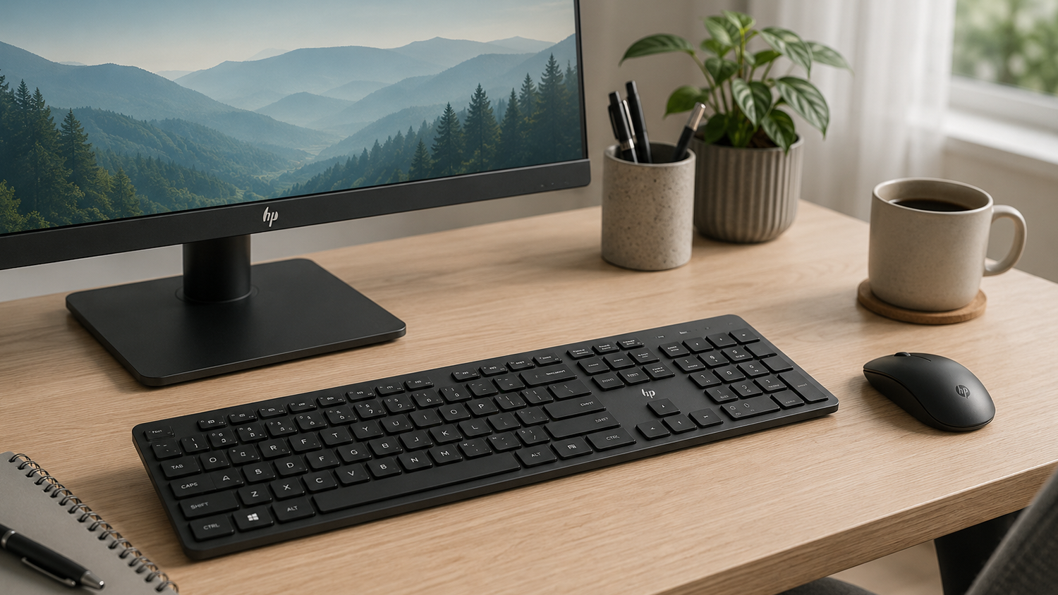 PC klávesnica HP Multi-Device Dual-Mode 490K na pracovnom stole