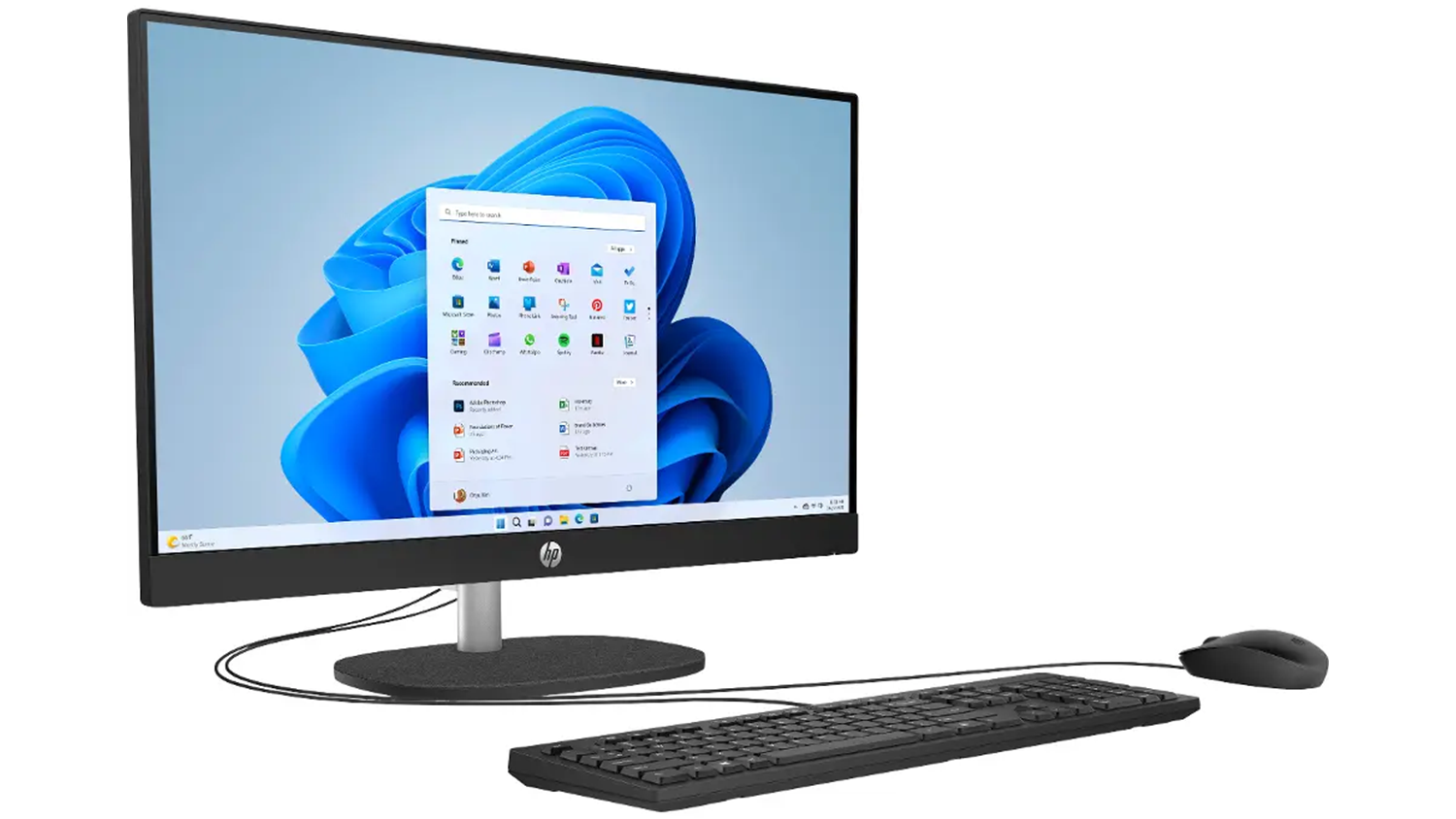 Pohled &scaron;ikmo zepředu na poč&iacute;tač HP