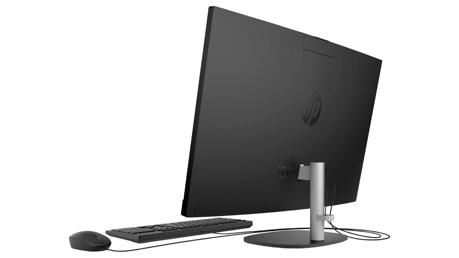 Pohled šikmo zezadu na počítač HP