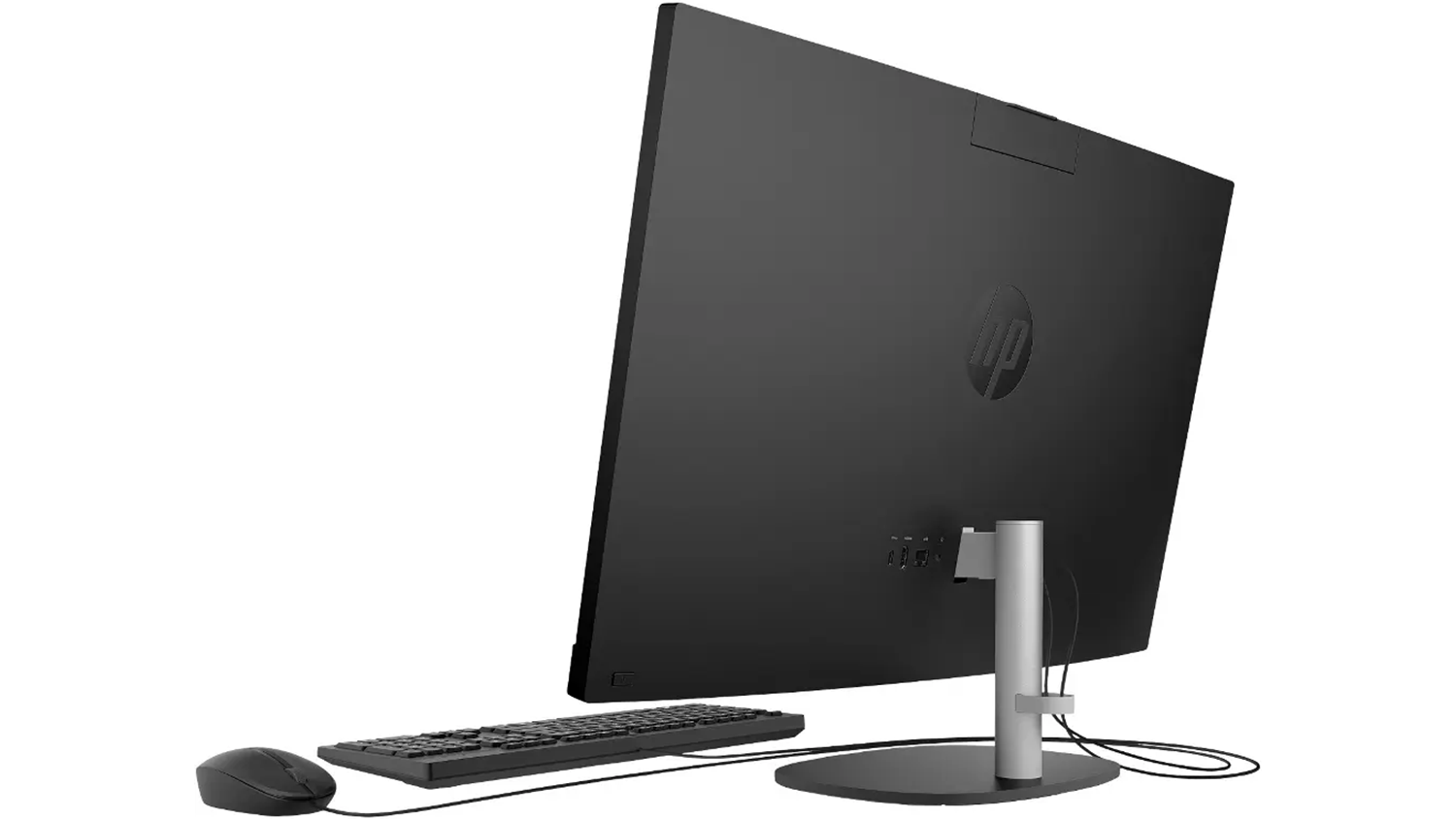 Pohled šikmo zezadu na počítač HP