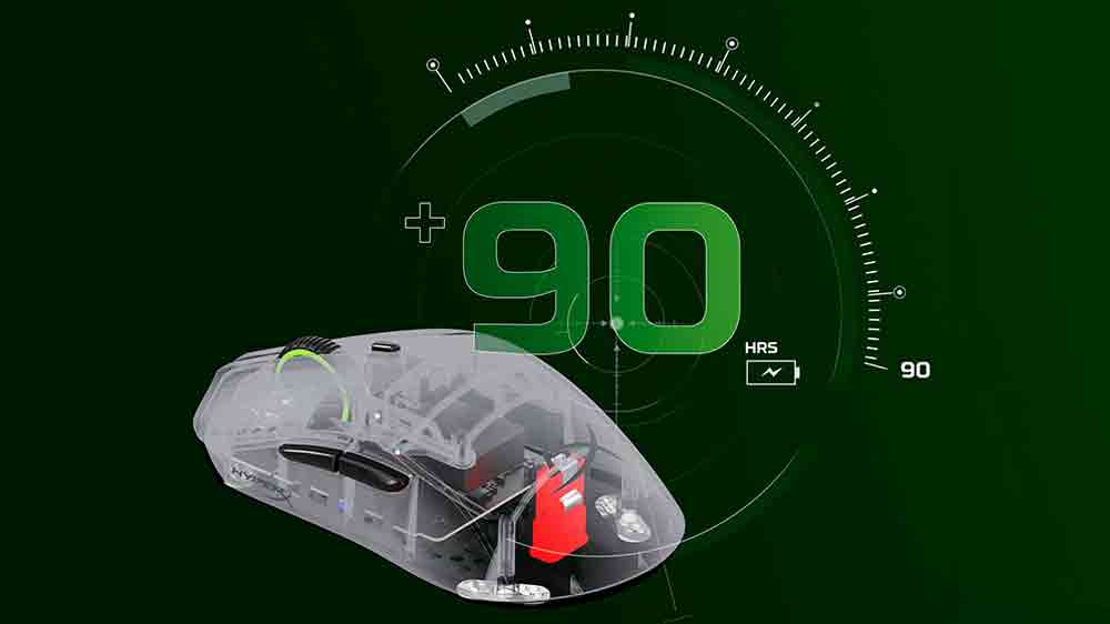 Výdrž 90 hodin herní bezdrátové myši HyperX Pulsefire Haste 2 Pro, Gra_04