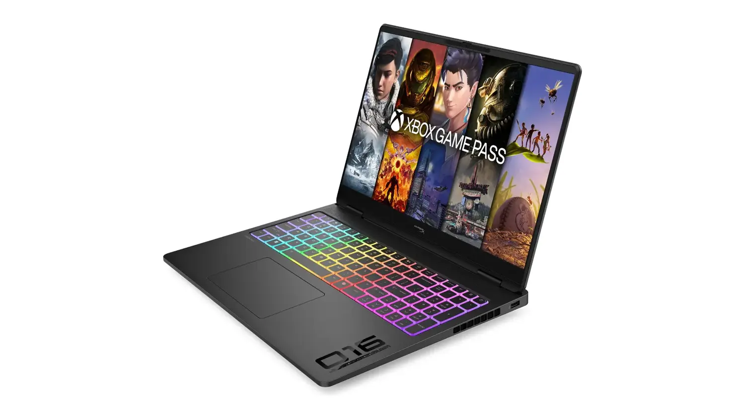 Pohled šikmo zepředu na notebook HyperX OMEN MAX