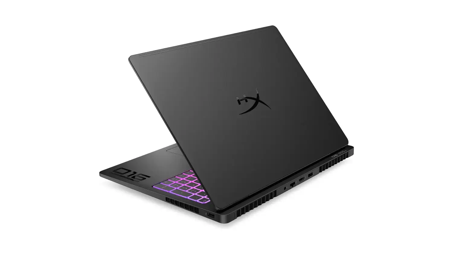 Pohled na přivřený notebook HyperX OMEN MAX