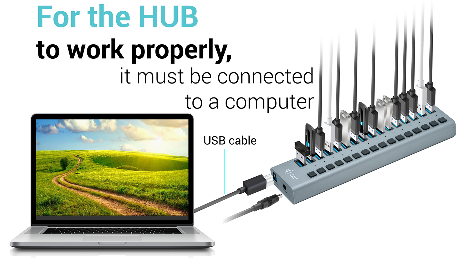 USB hub pripojený k notebooku