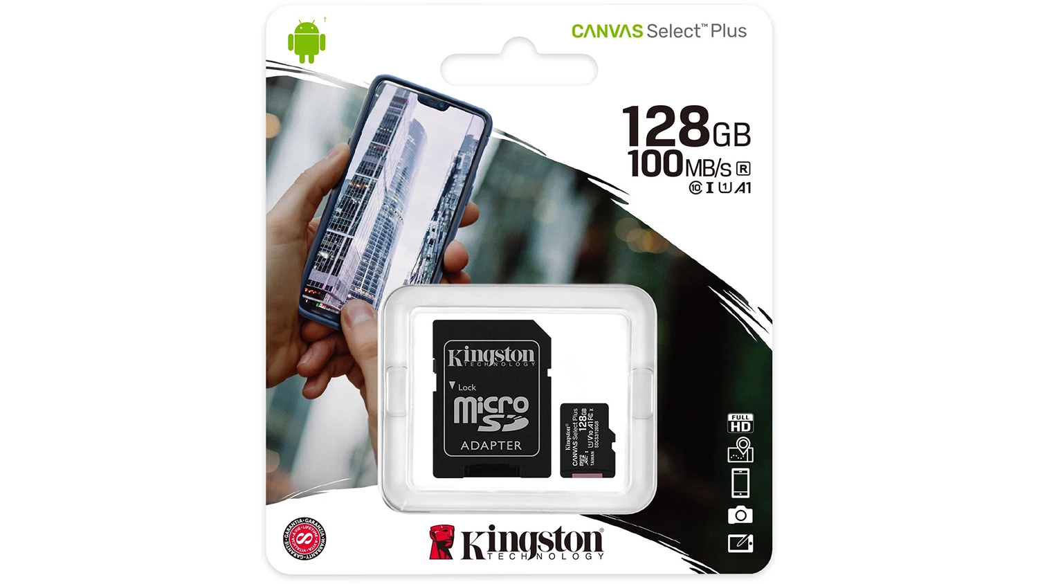 MicroSDXC paměťová karta Kingston Canvas Select Plus SDCS2/128GB v krabičce