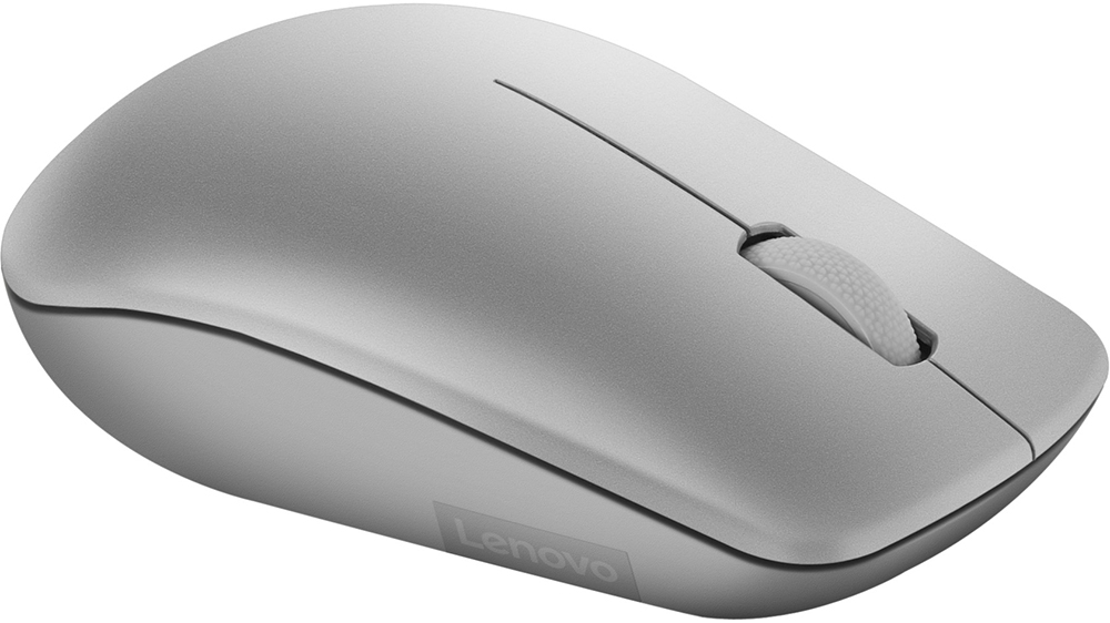 Myš Lenovo 530 Wireless Platinum Grey pri používaní ukazujúca ergonomický tvar a presnosť optického senzora