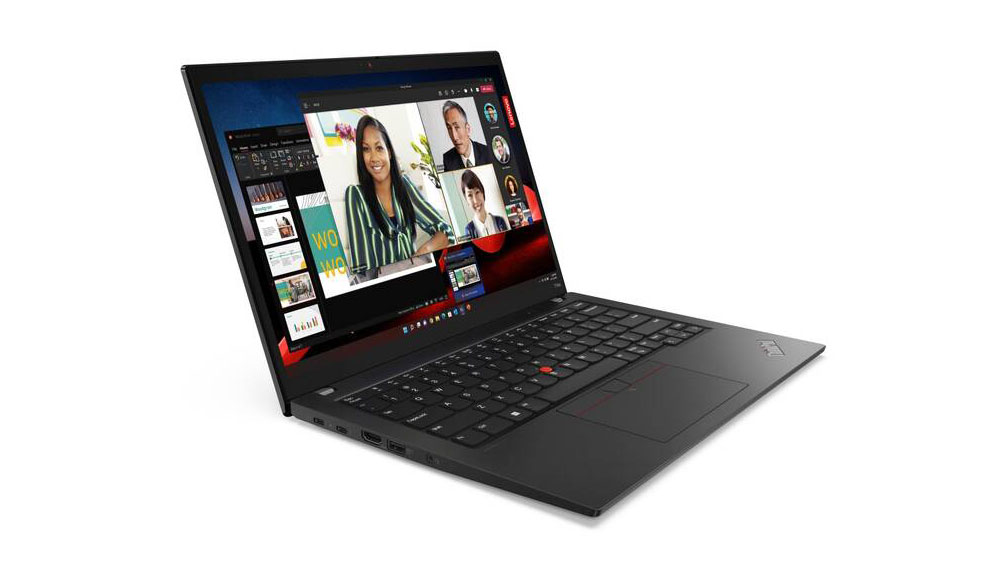 Pohled z boku na notebook Lenovo ThinkPad T14s G4 Ryzen 5 Pro 7540U a konektory_06