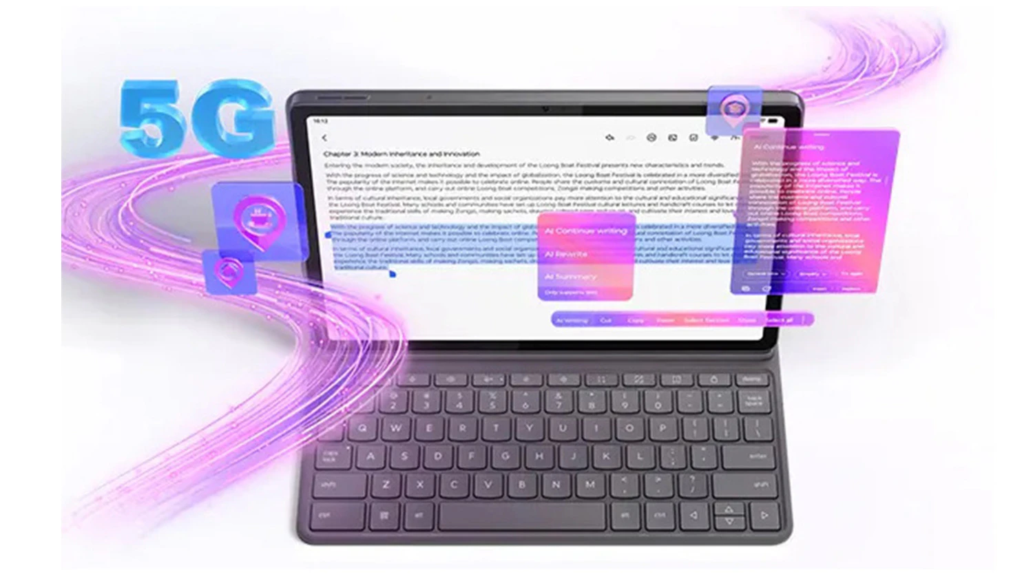 Vizualizace 5G připojení tabletu Lenovo Idea Tab AN15 5G 8 GB/256 GB