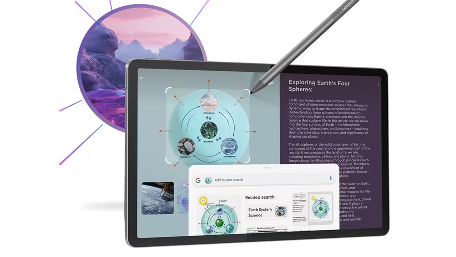 Vyhledávání pomocí funkce Circle to Search na tabletu Lenovo Idea Tab AN15 5G 8 GB/256 GB