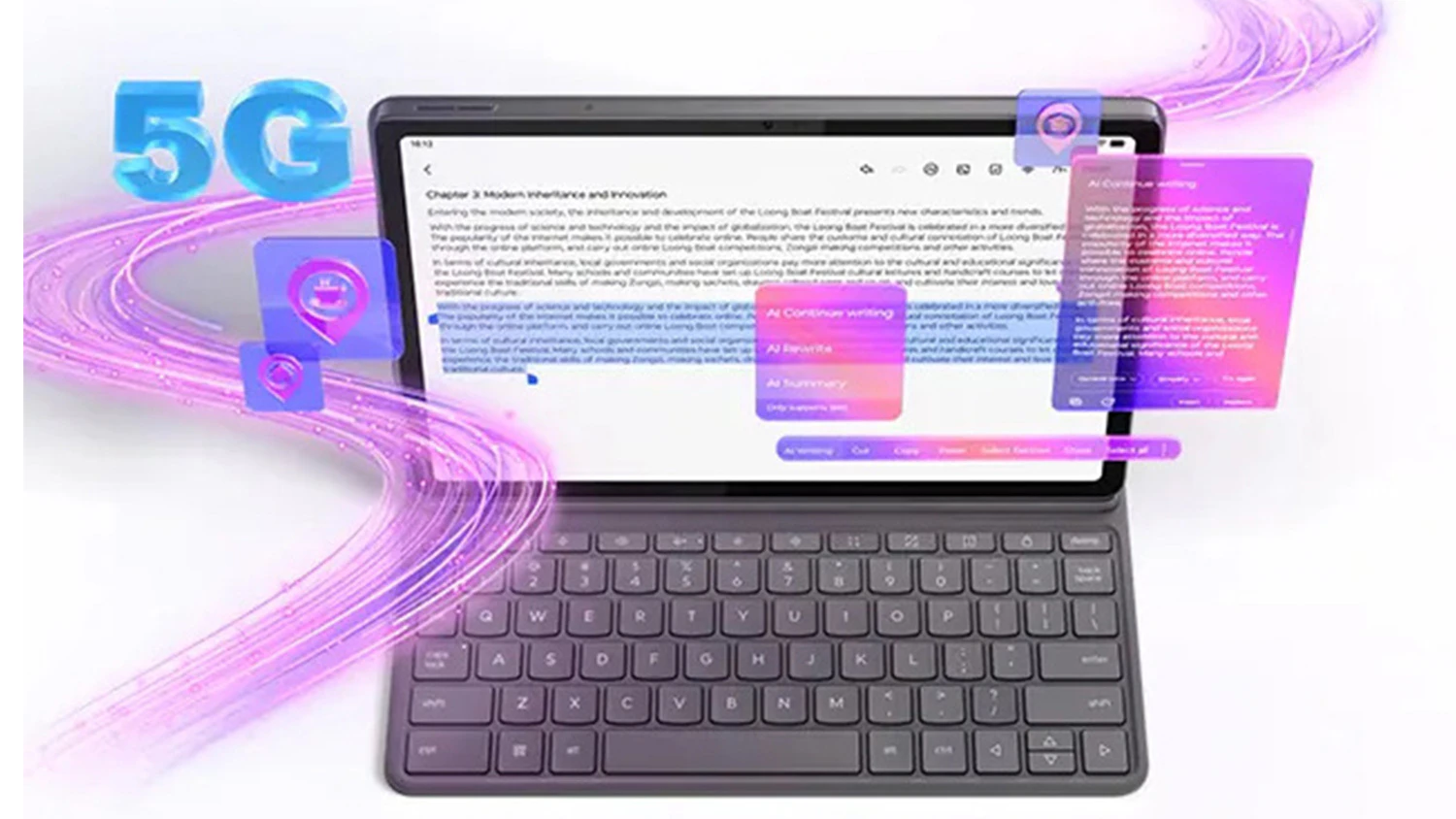 Vizualizace 5G připojení tabletu Lenovo Idea Tab 5G 8 GB/256 GB