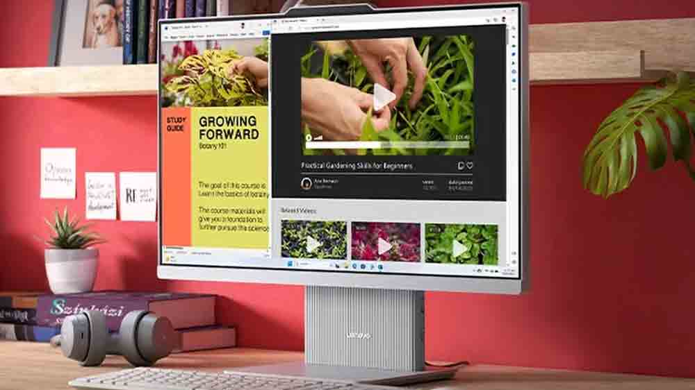 AIO počítač Lenovo IdeaCentre 24IRH9 na pracovnom stole_02
