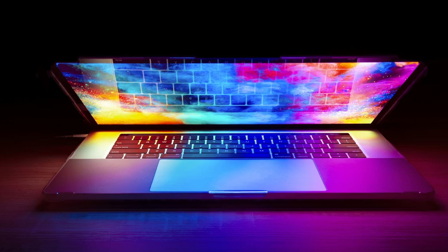 Privret&yacute; notebook s farebn&yacute;m displejom