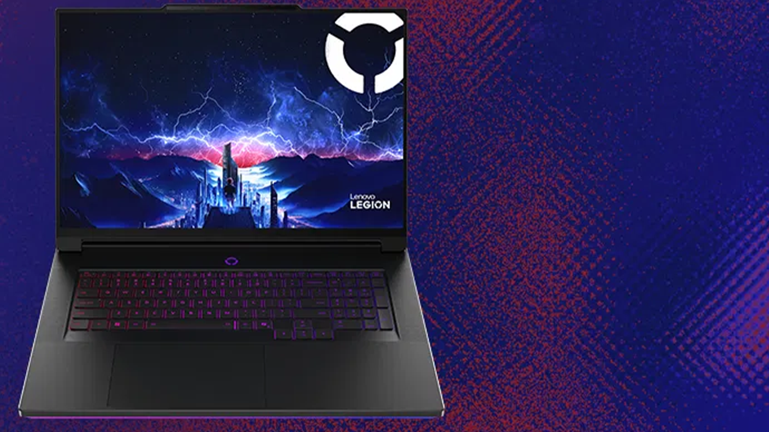 Herný notebook Lenovo Legion 9 na farebnom pozadí