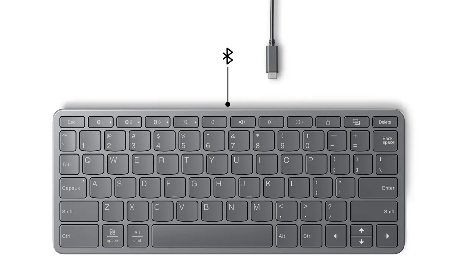 Bezdr&ocirc;tov&aacute; kl&aacute;vesnica Lenovo Multi-device Wireless Keyboard CZ/SK detail bezdr&ocirc;tov&eacute;ho pripojenia