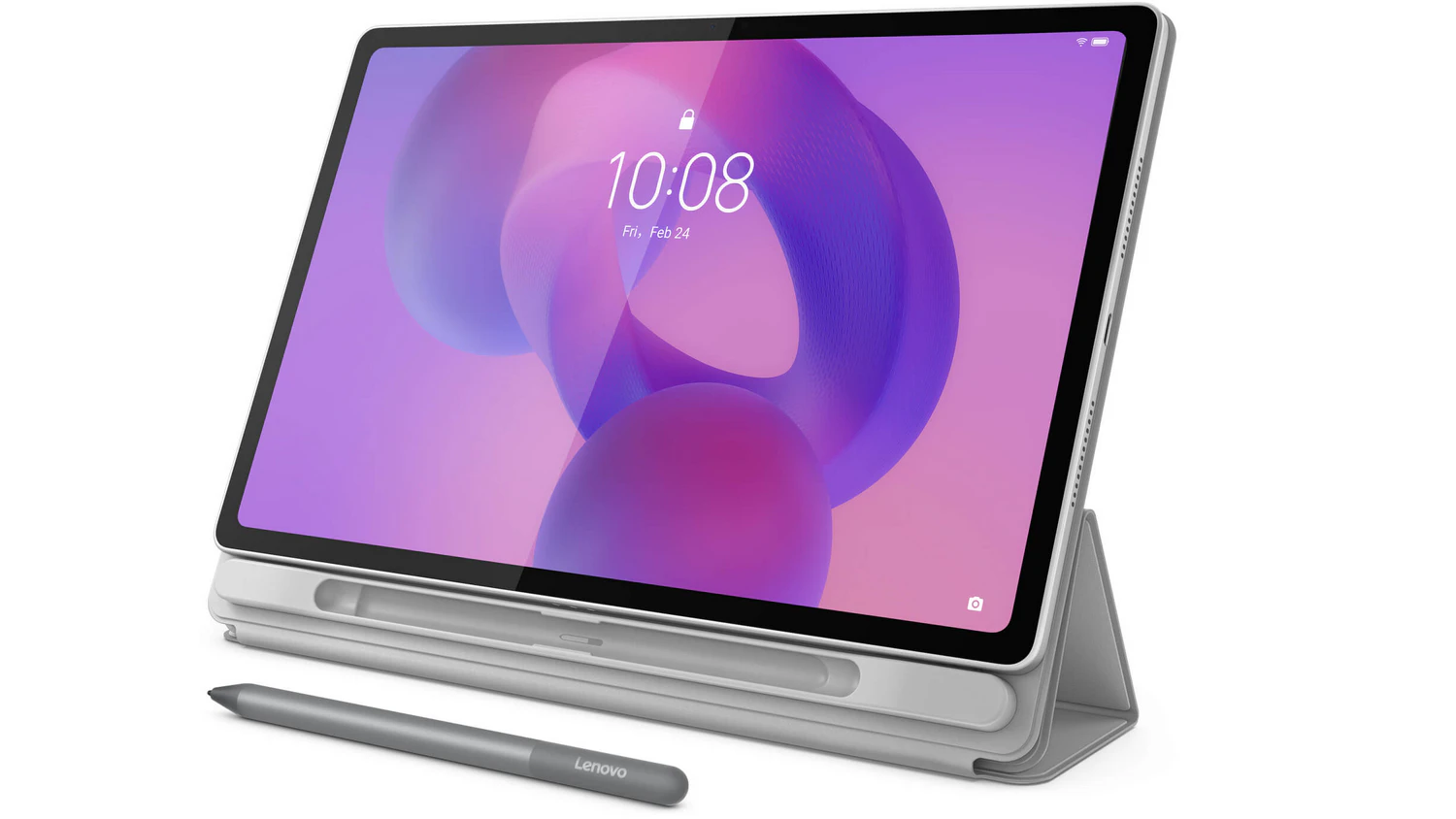 Tablet zasazený do stojícího pouzdra Lenovo Folio Case For Idea Tab Plus