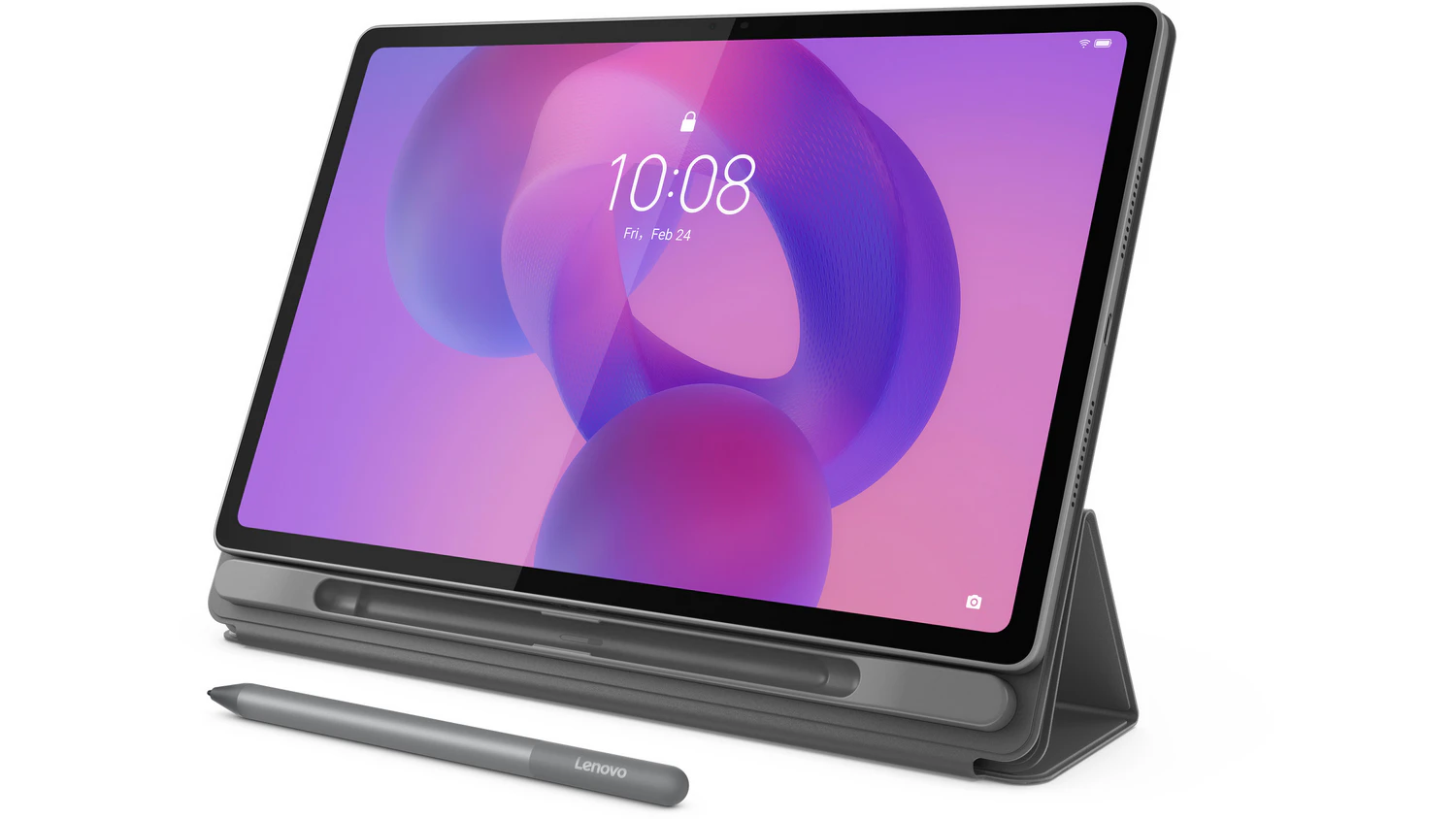 Tablet zasazen&yacute; do stoj&iacute;c&iacute;ho pouzdra Lenovo Folio Case For Idea Tab Plus
