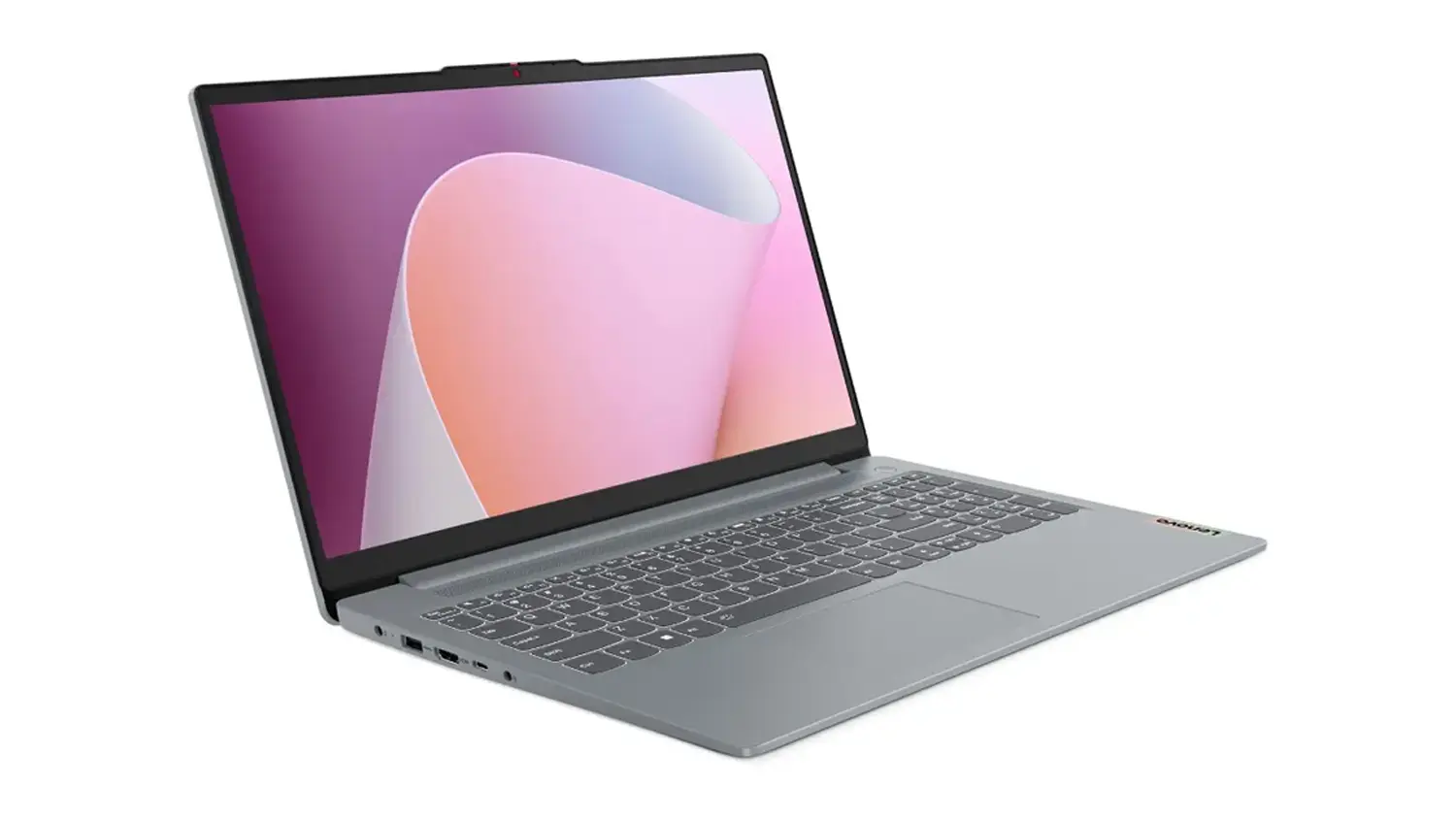 Pohled šikmo zepředu na notebook Lenovo IdeaPad Slim 3 15AMN8