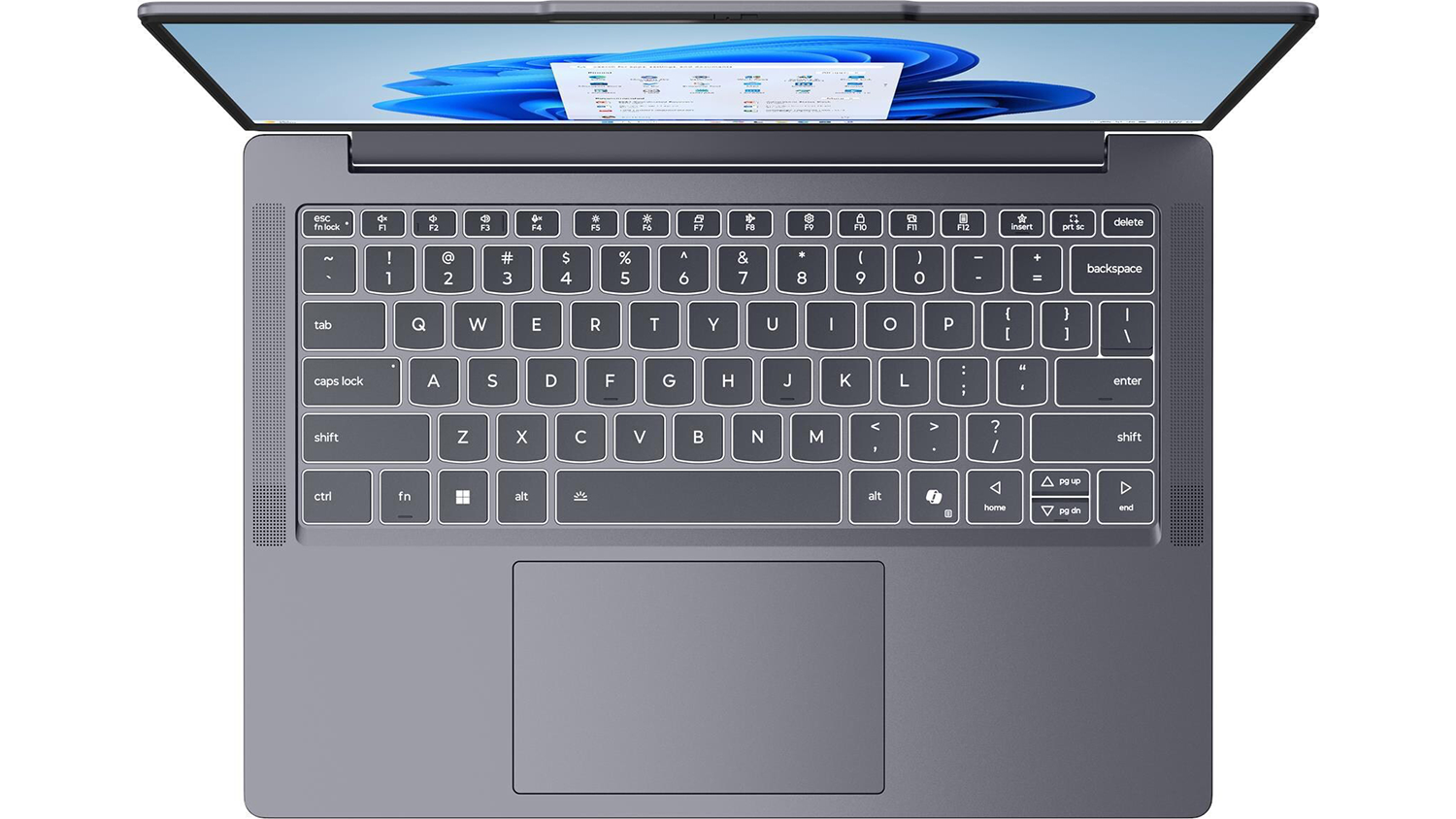 Pohled na klávesnici notebooku Lenovo IdeaPad Slim 3
