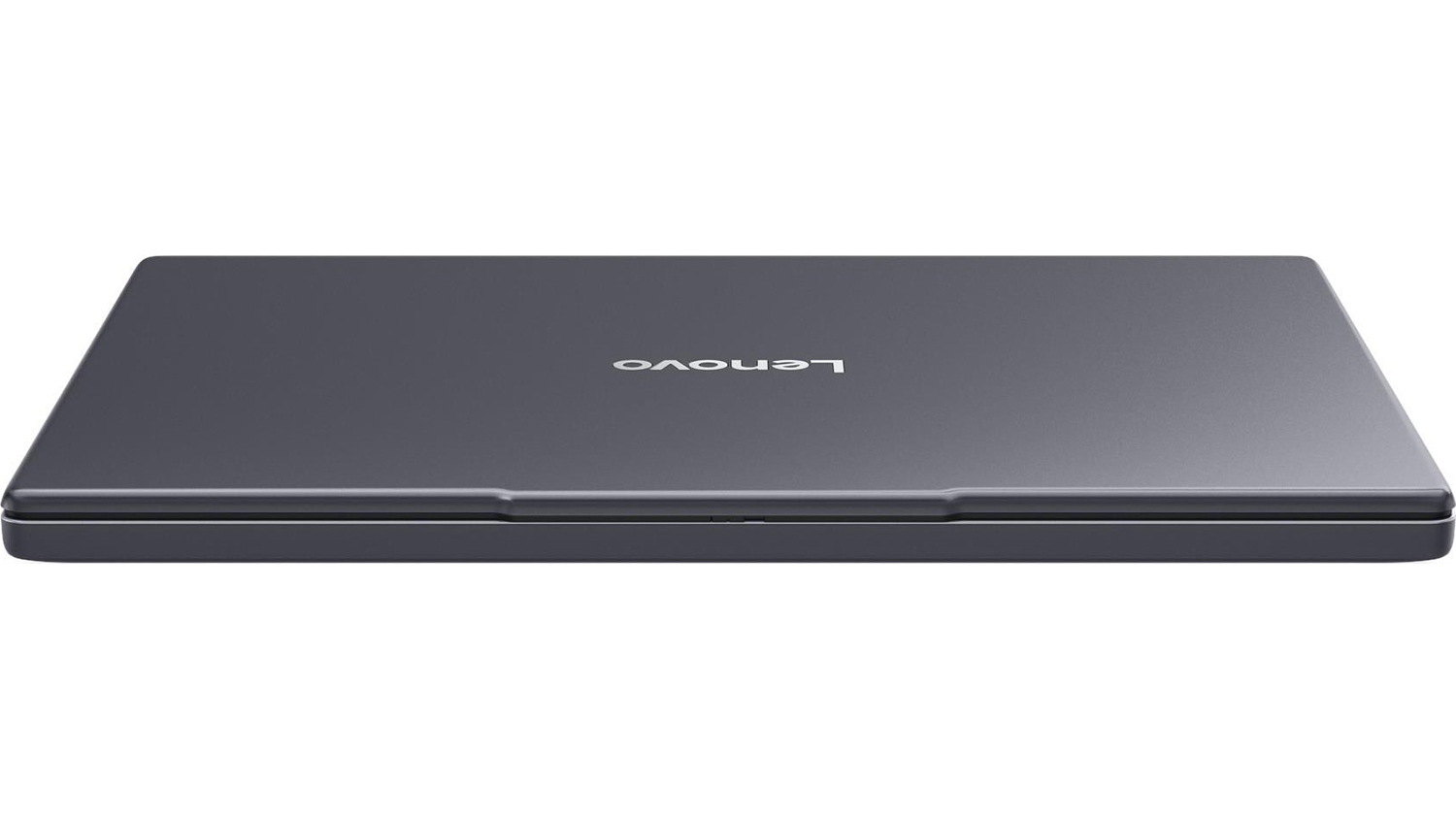 Pohled zepředu na zavřen&yacute; notebook Lenovo