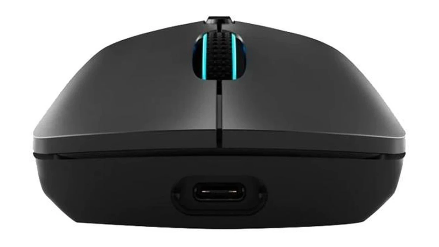 USB-C port bezdr&ocirc;tovej hernej my&scaron;i Lenovo Legion M600 v čiernom vyhotoven&iacute;