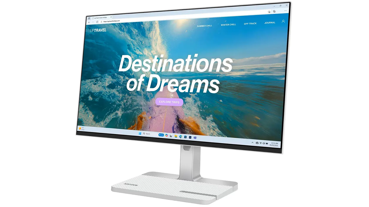 Monitor Lenovo L24D-4C pohled &scaron;ikmo zepředu