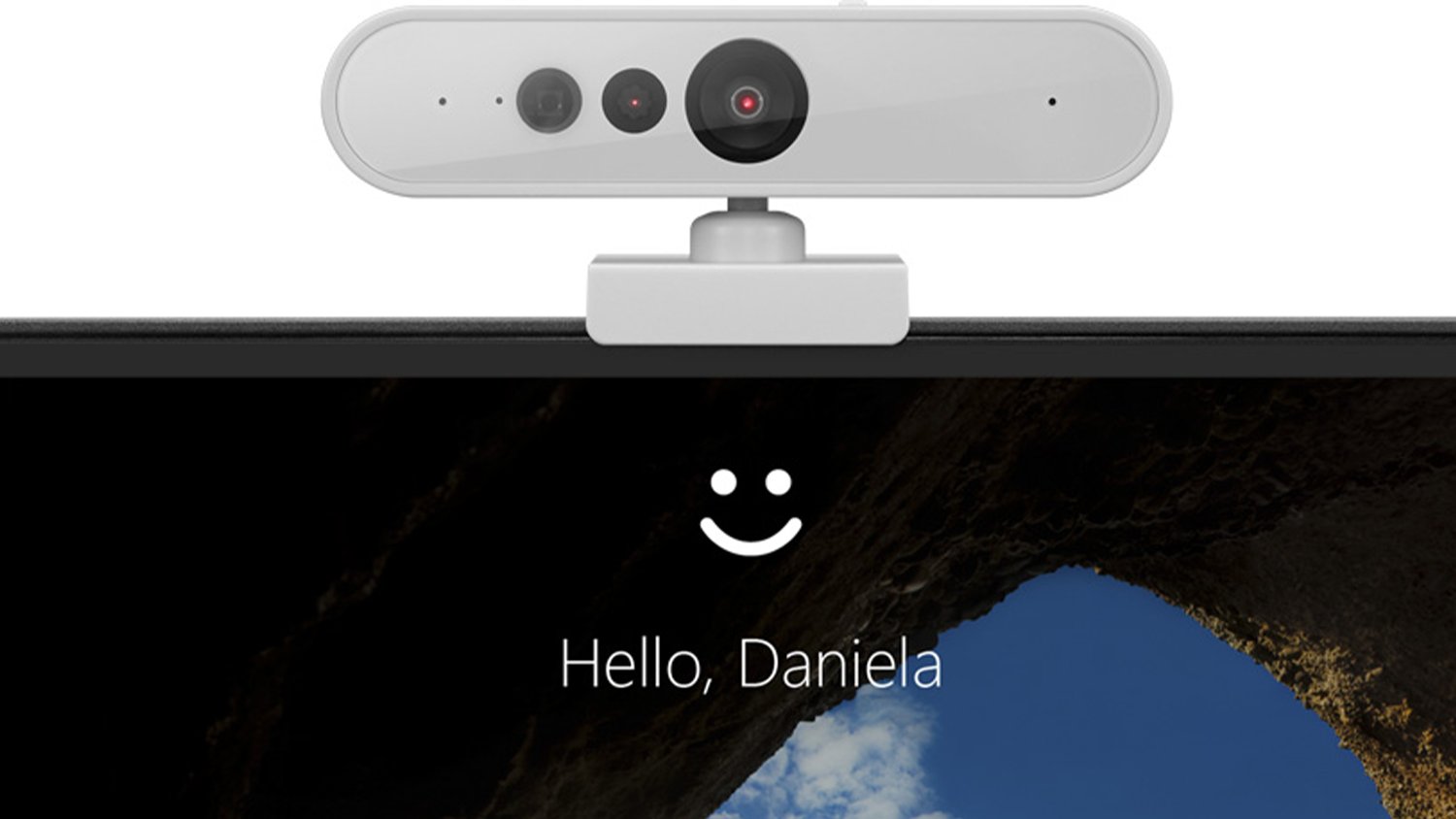 Web kamera Lenovo 510 FHD pripevnená k monitoru
