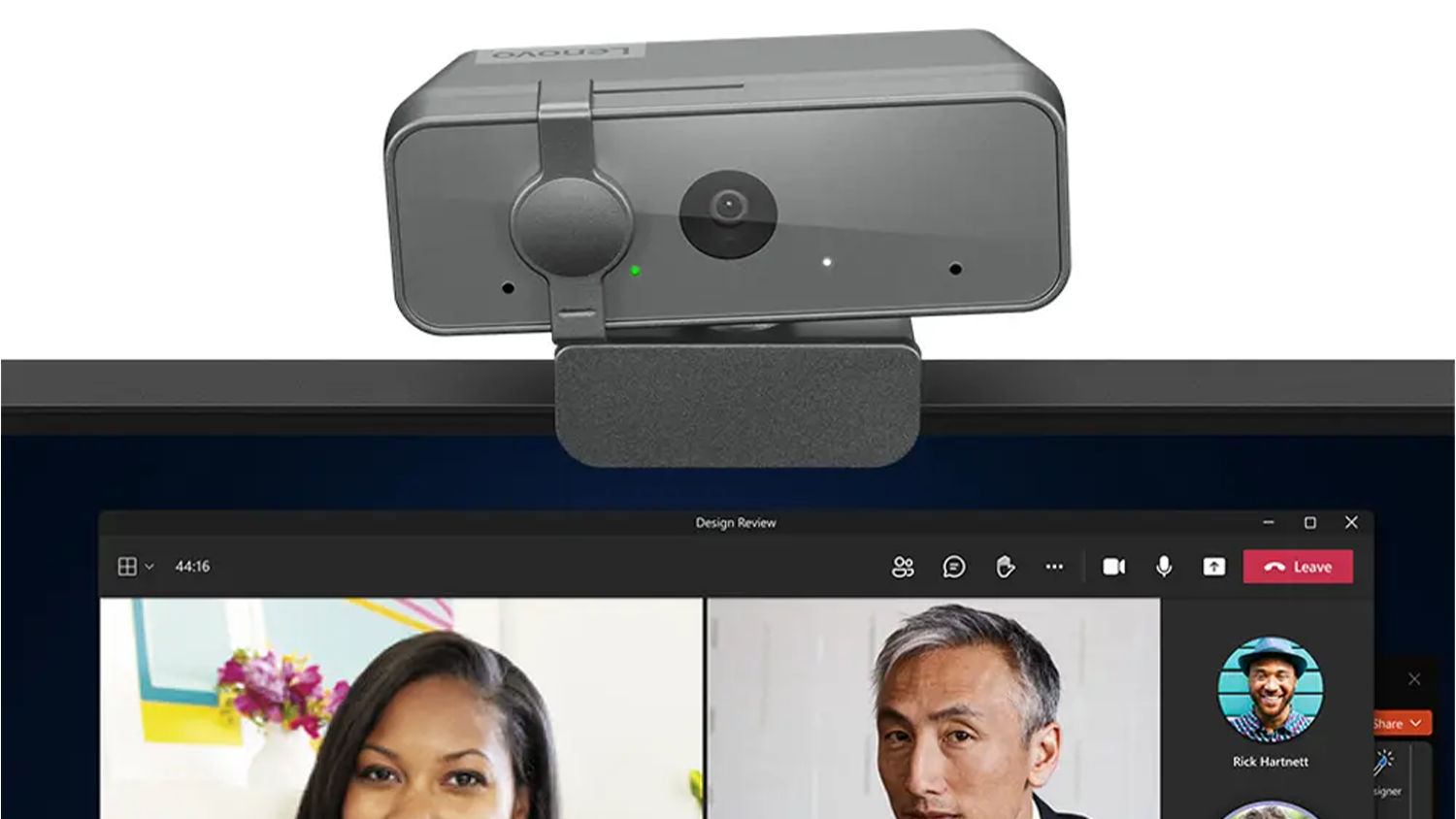 Webkamera Lenovo Select FHD Webcam Gen2 pripevnená k monitoru