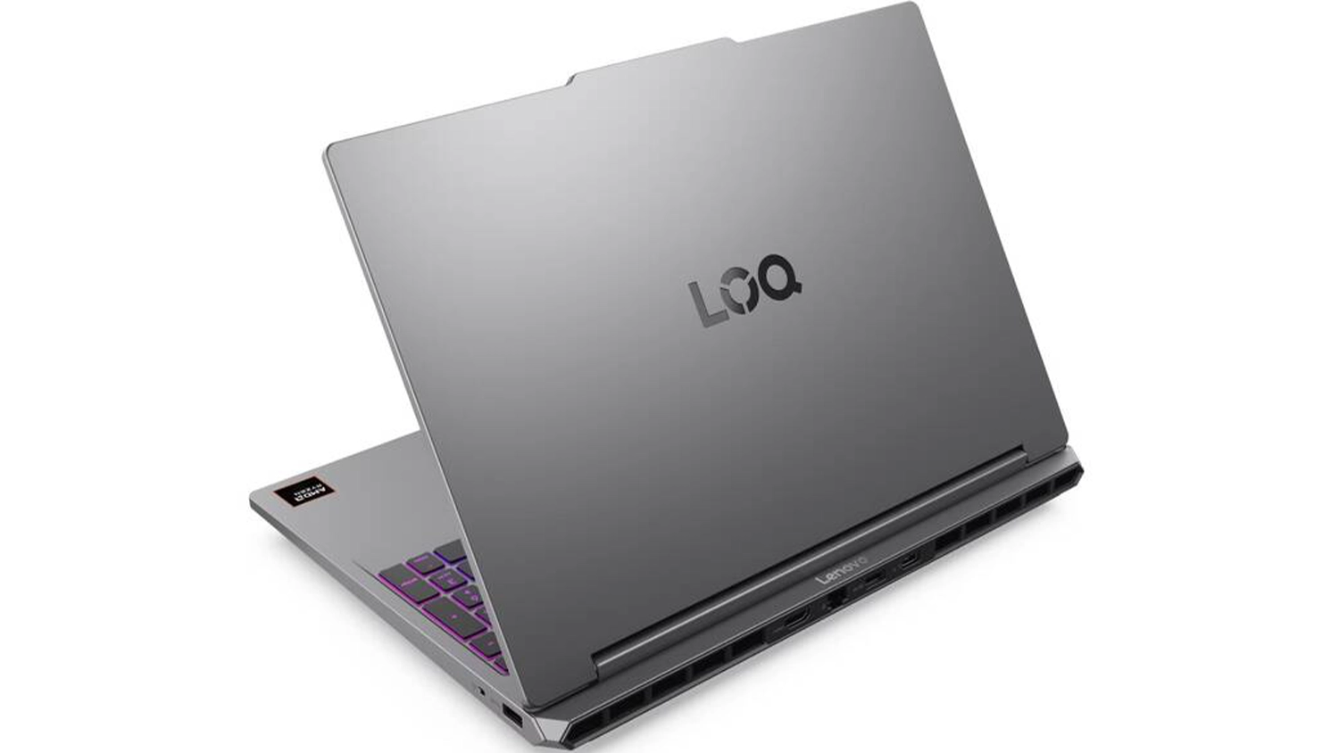 Notebook Lenovo LOQ – pohľad na šasi s logom