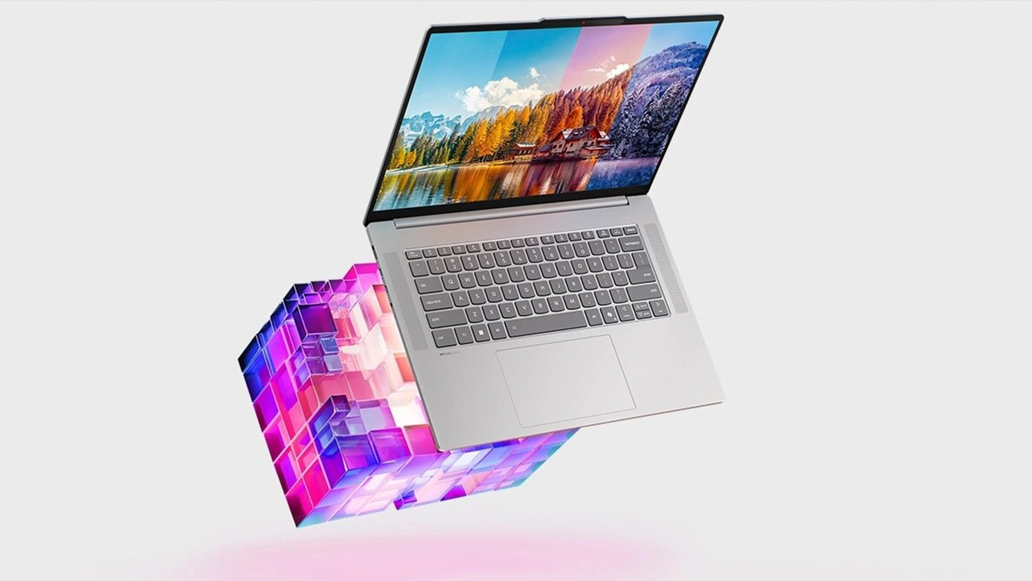 Notebook Lenovo IdeaPad Slim 5 spredu s grafick&yacute;m doplnkom