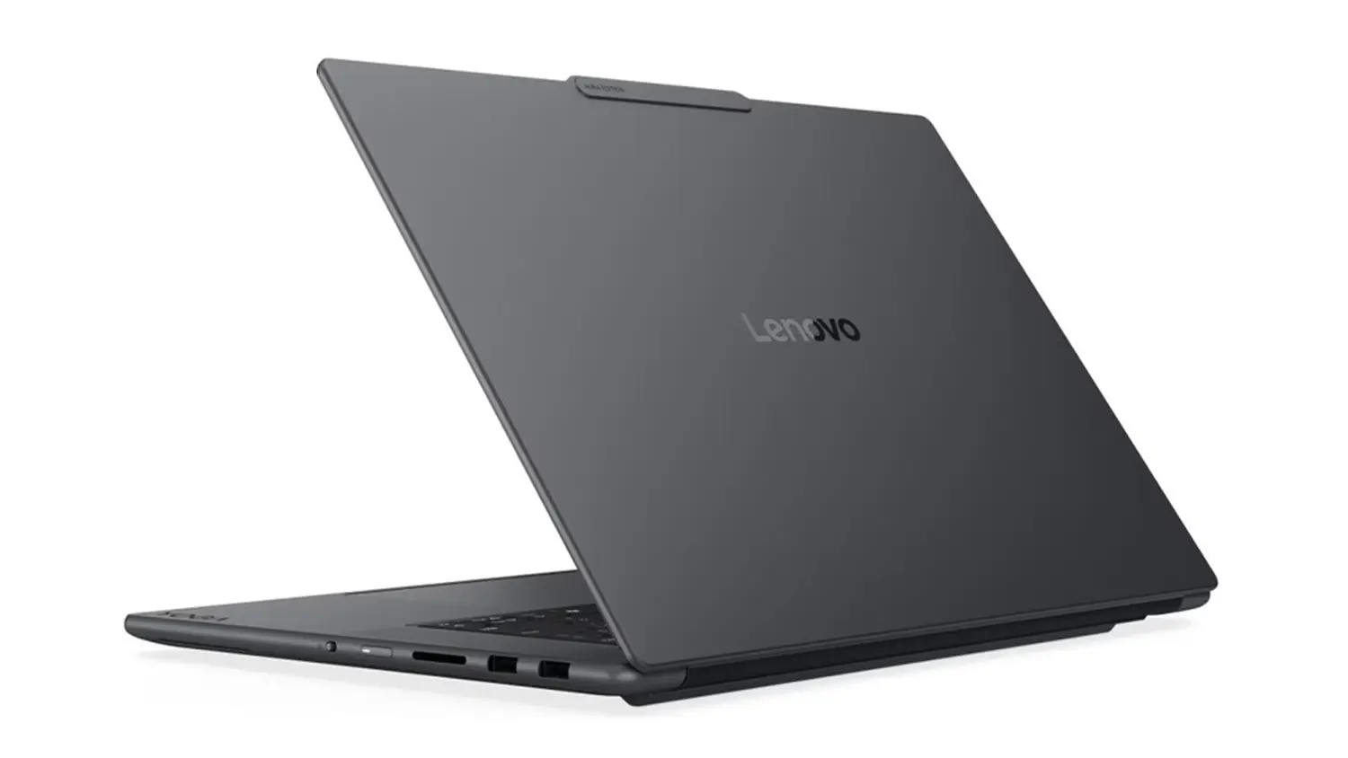 Pohled &scaron;ikmo zezadu na notebook Lenovo Yoga Pro 9
