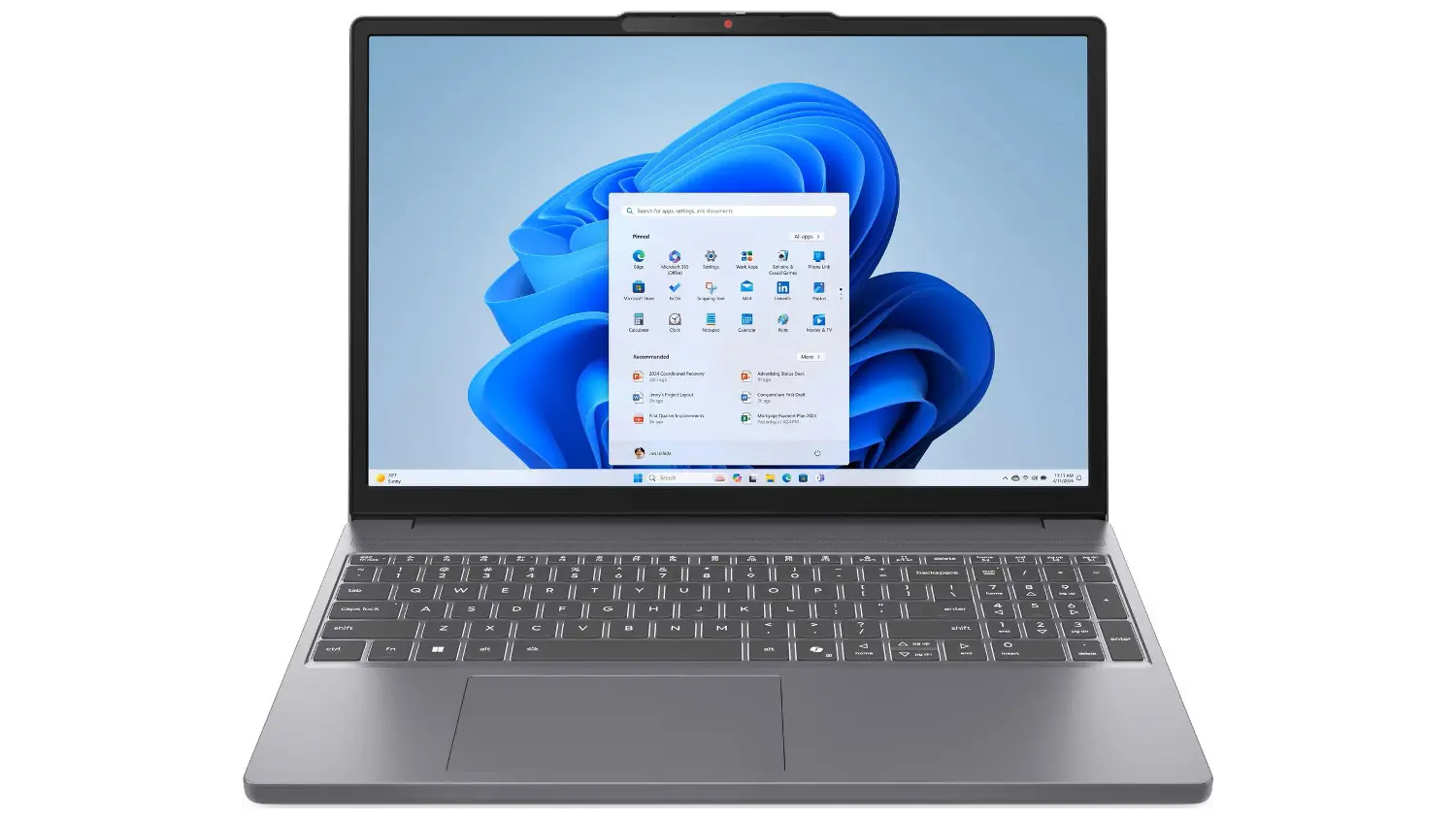 Notebook Lenovo IdeaPad Slim 3 – vyklopený displej