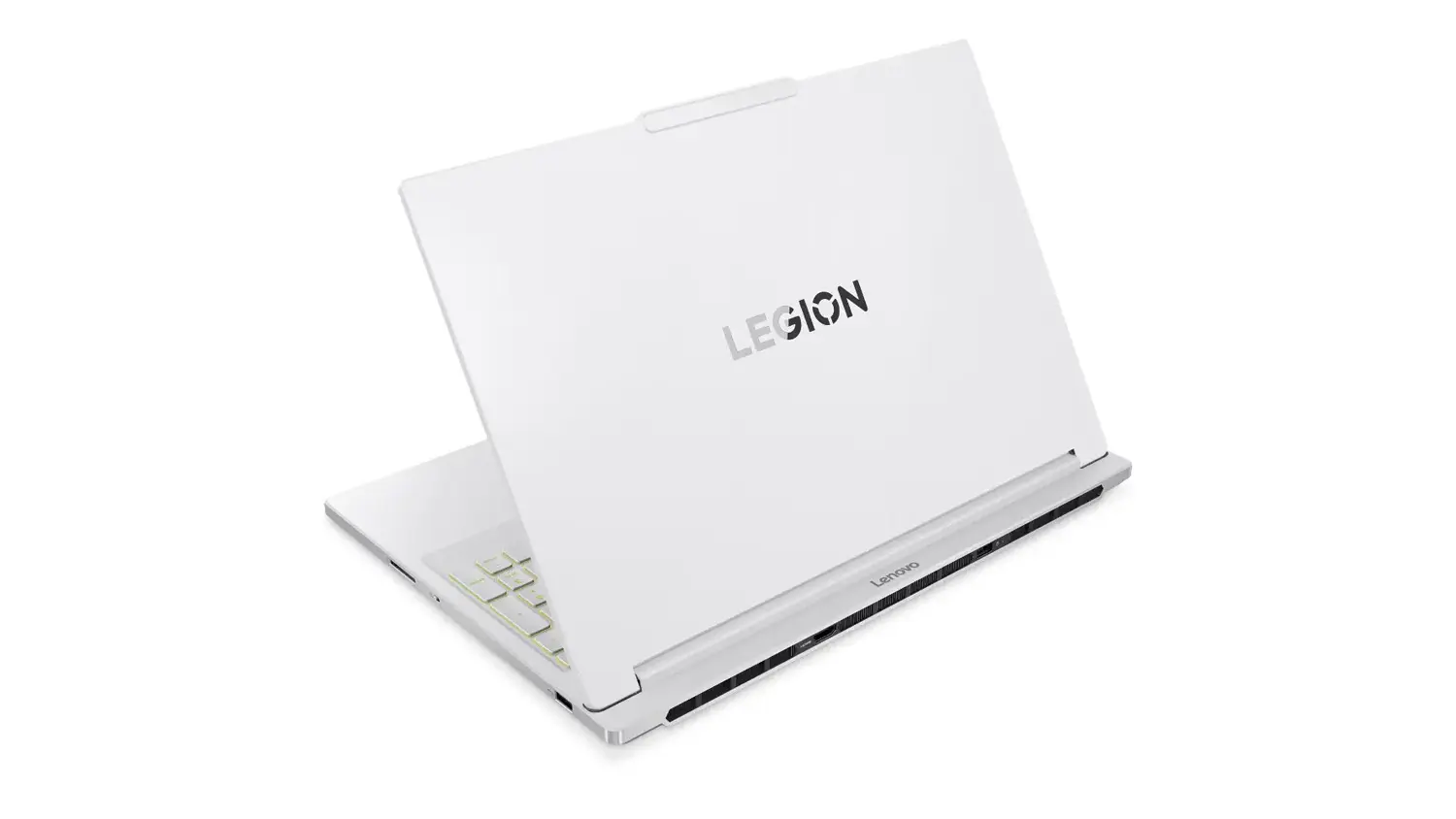 Pohled šikmo zezadu na kryt notebooku Lenovo Legion 7 16IAX10
