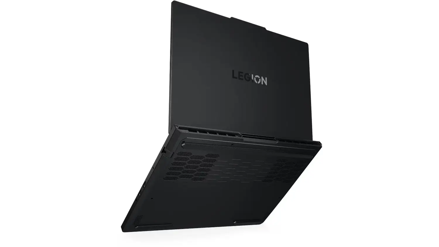 Pohľad šikmo zospodu na notebook Lenovo