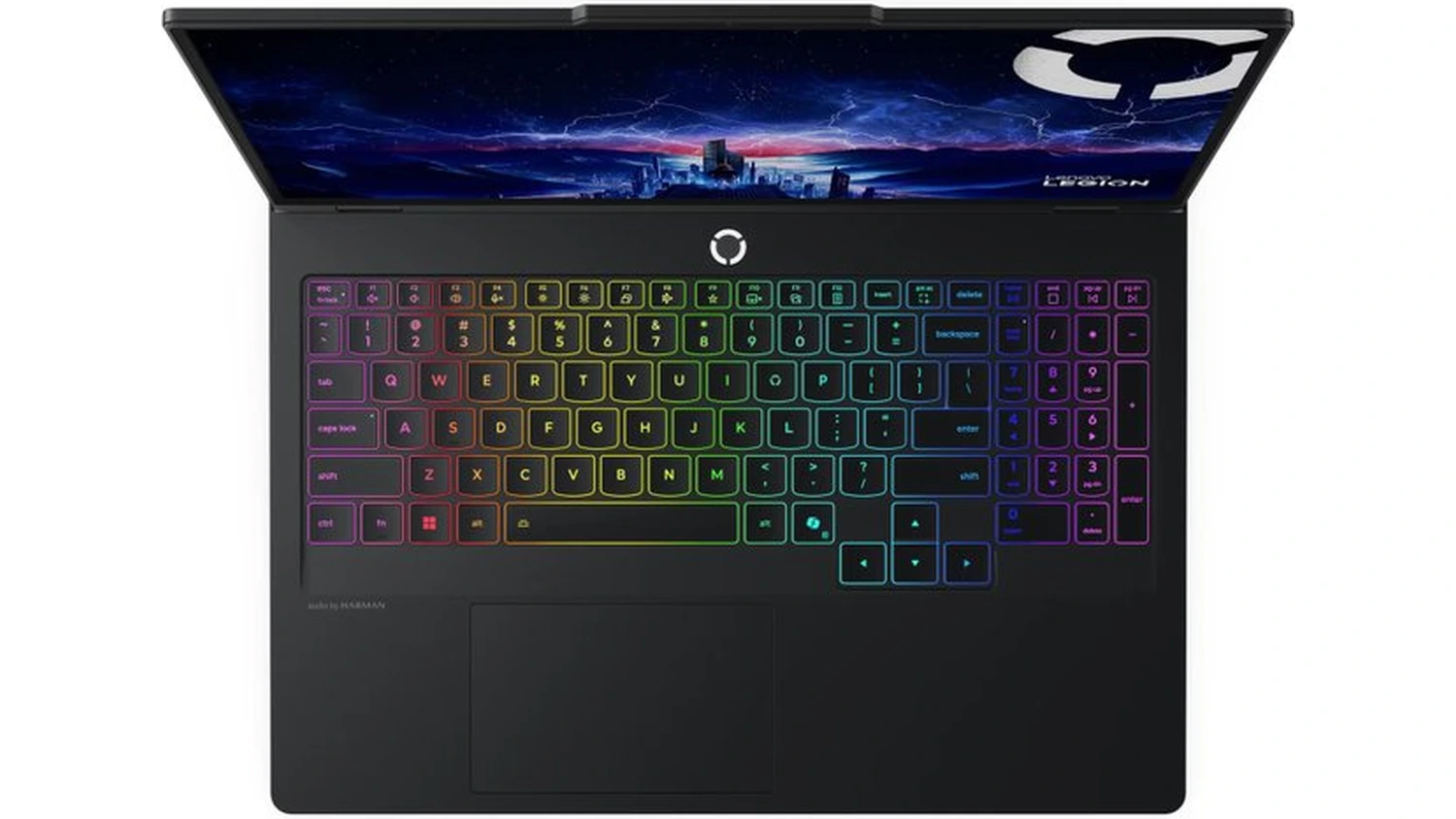 Pohľad na kl&aacute;vesnicu notebooku Lenovo Legion Pro 5