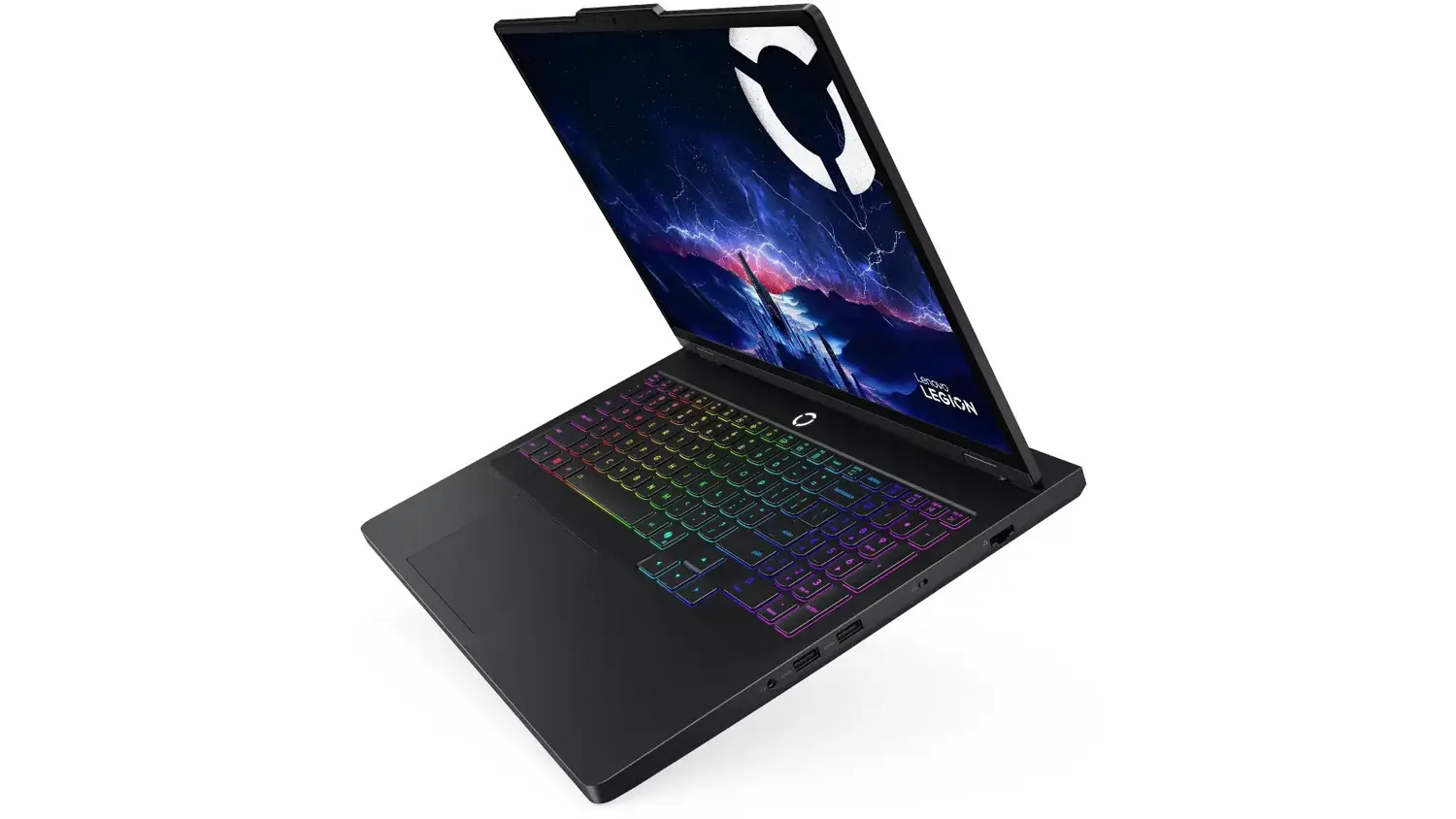 Pohled ze strany na přivřen&yacute; notebook Lenovo Legion Pro 5 16IAX10H