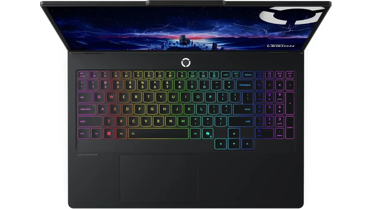 Pohled na klávesnici notebooku Lenovo Legion Pro 5 16IAX10H