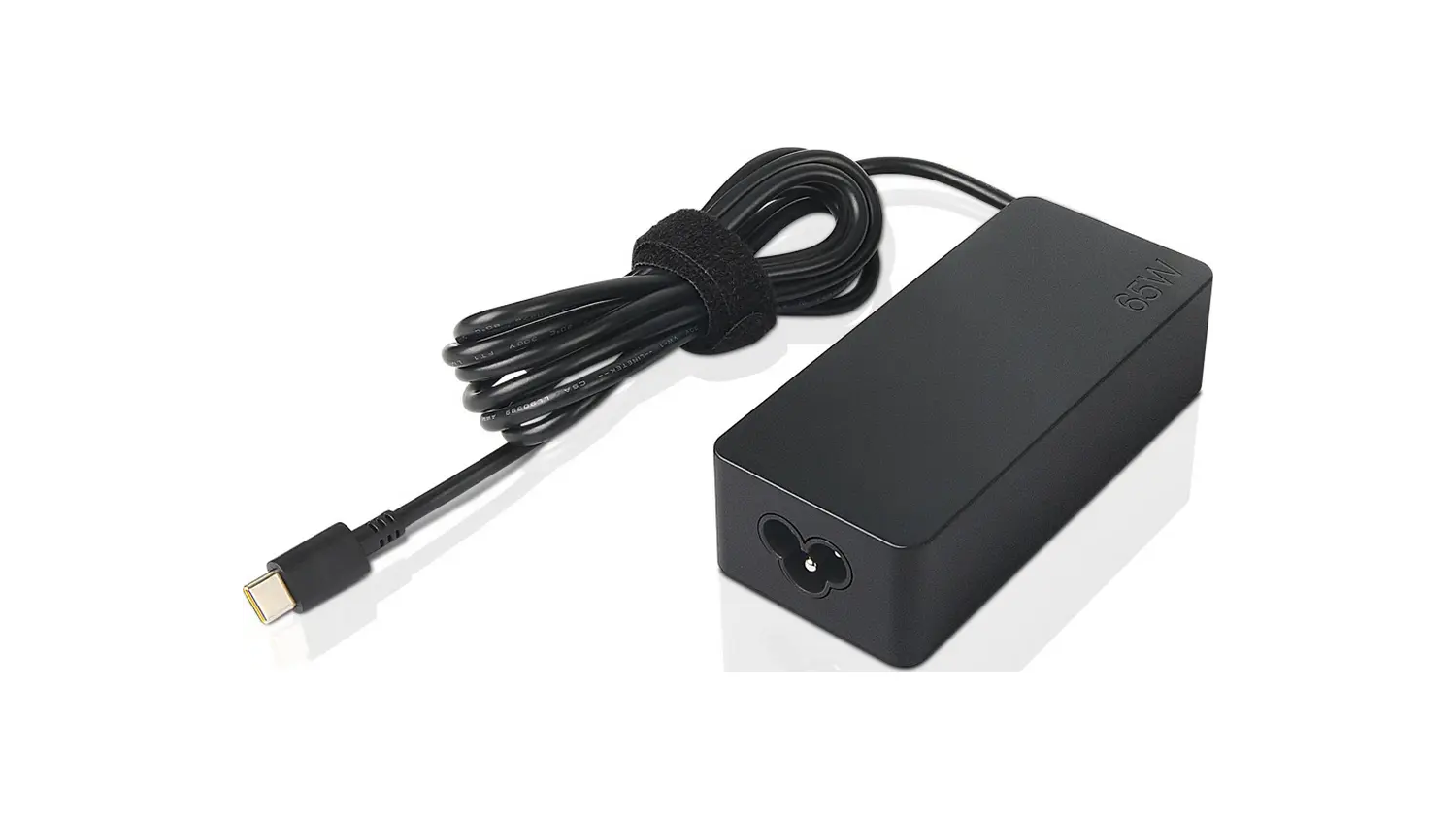Napájecí adaptér Lenovo 65W USB-C AC černý – přední pohled