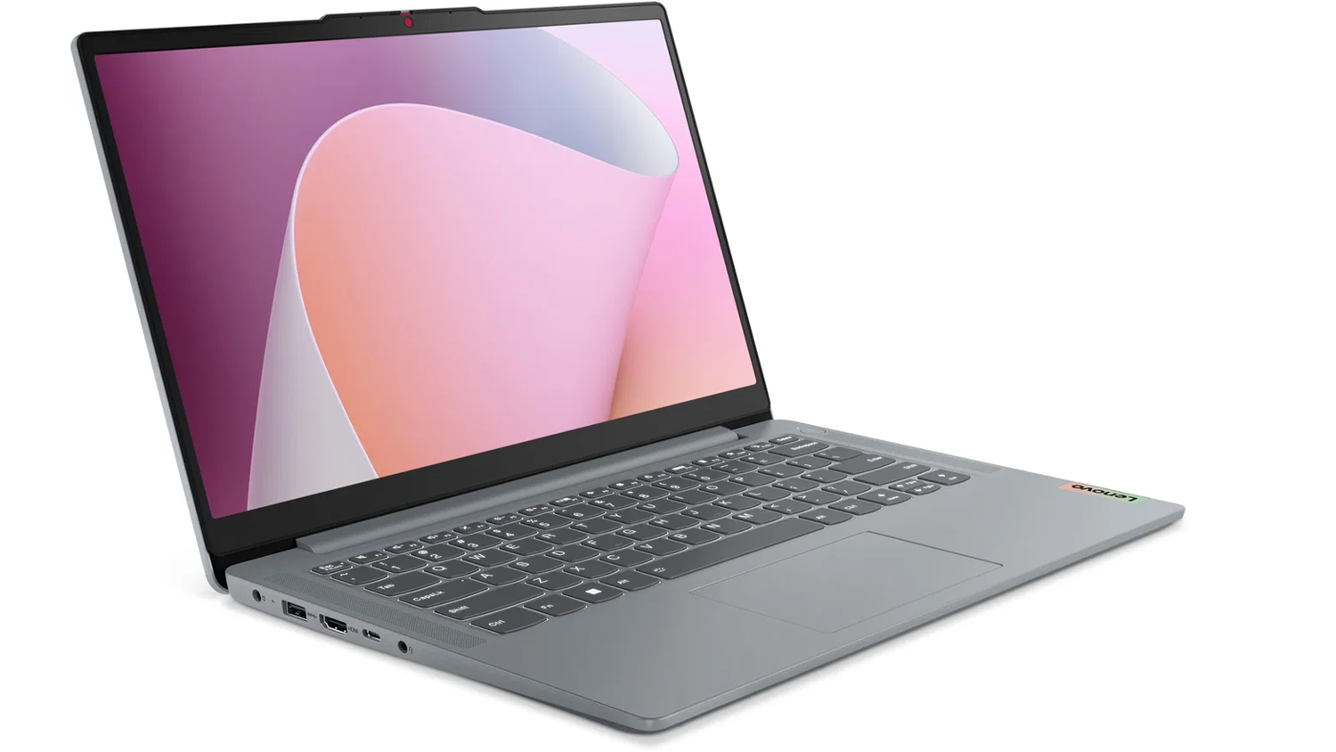 Pohled &scaron;ikmo zepředu na notebook Lenovo IdeaPad Slim 3 14AMN8