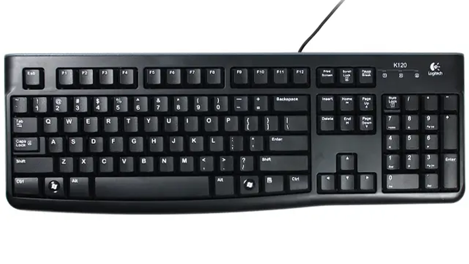 Klávesnice Logitech K120 for Business QWERTZ Czech černá na bílém pozadí