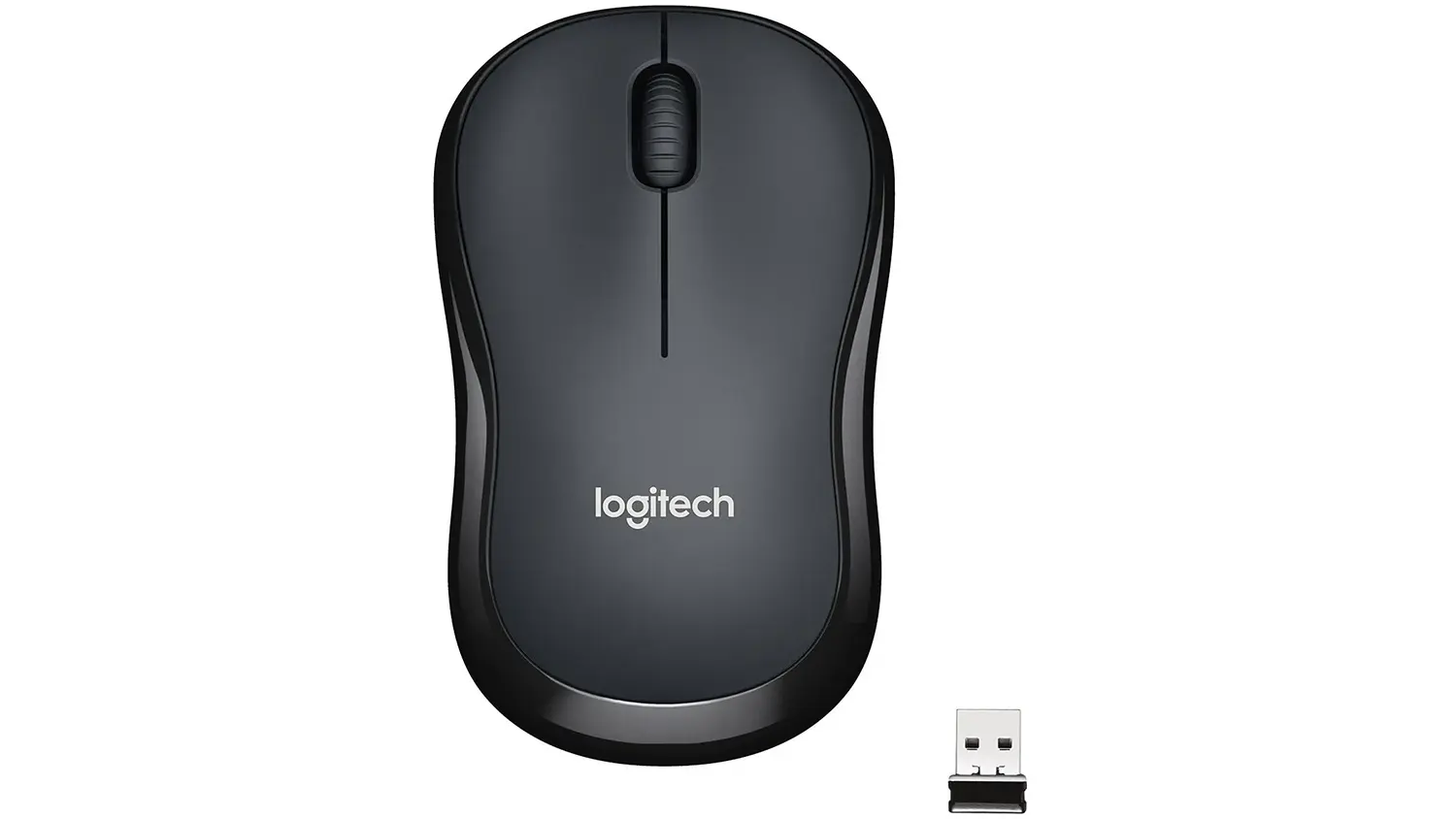 Pohled na bezdrátovou myš Logitech M220 Silent.